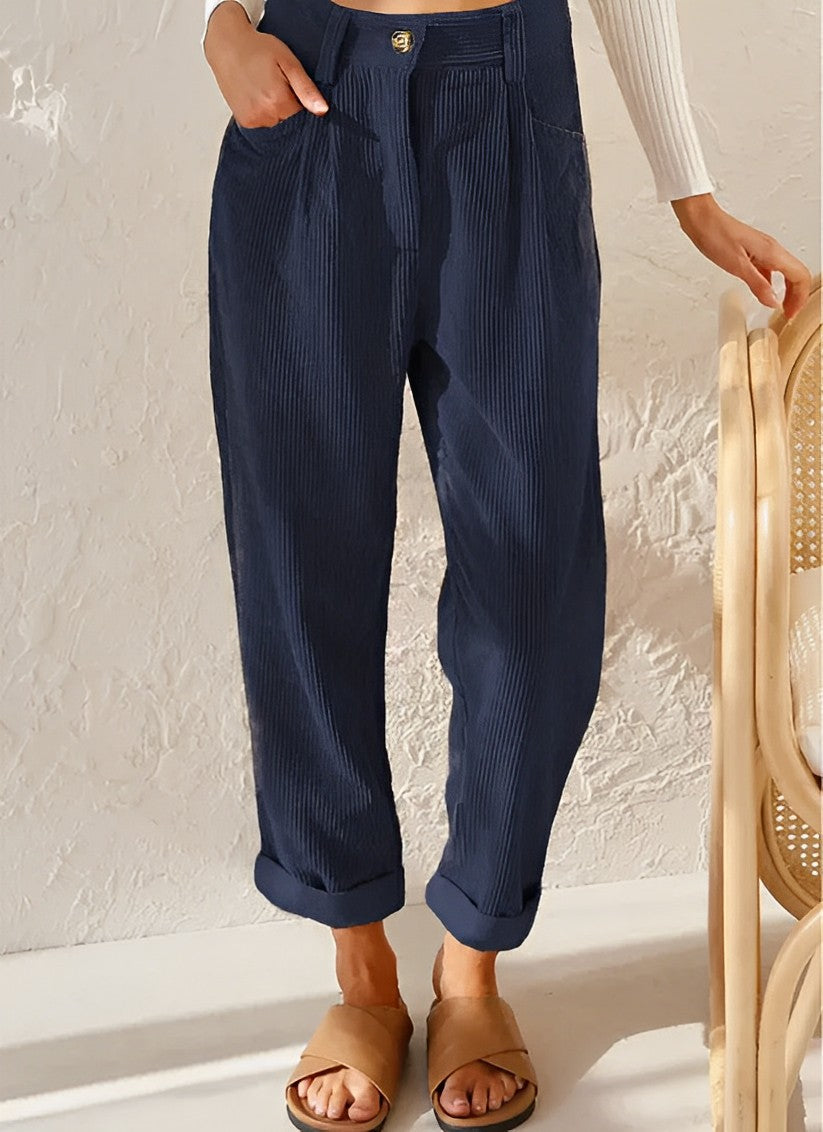 Eveloria Damen Cordhose Gerade