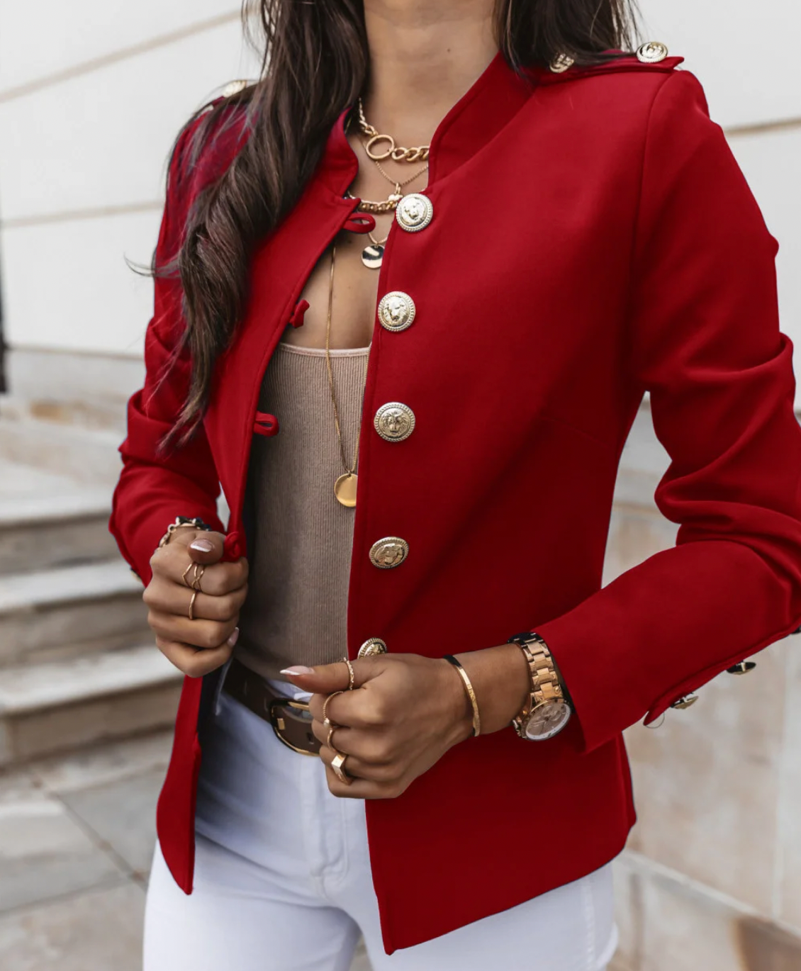 Damen Herbstjacke Elegant Leder Braun