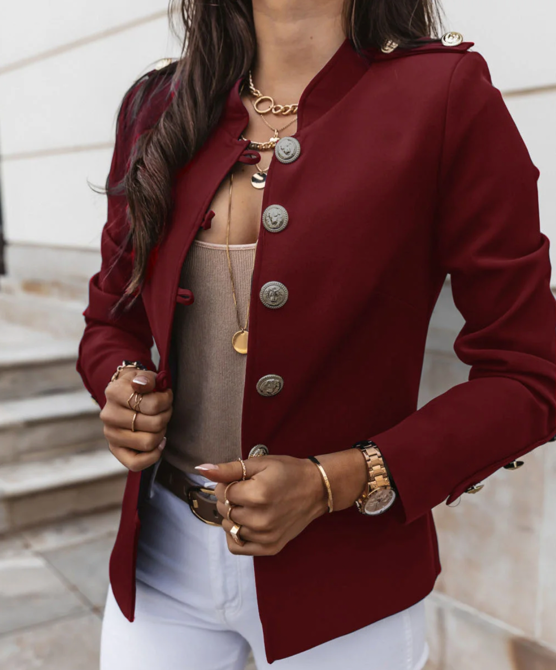 Damen Herbstjacke Elegant Leder Braun