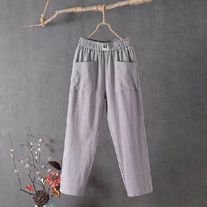Eveloria Damen Hose Baumwolle Elastischer Bund