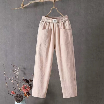 Eveloria Damen Hose Baumwolle Elastischer Bund
