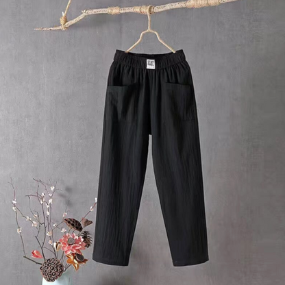 Eveloria Damen Hose Baumwolle Elastischer Bund