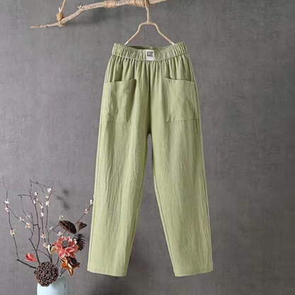 Eveloria Damen Hose Baumwolle Elastischer Bund