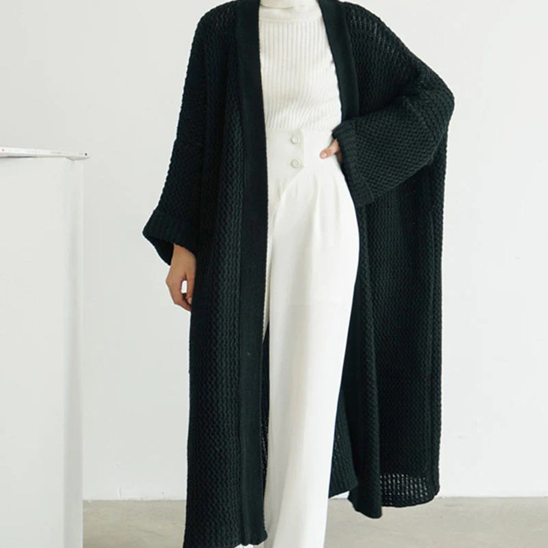 Frieda Damen Strickjacke Offene Vorderseite Lang