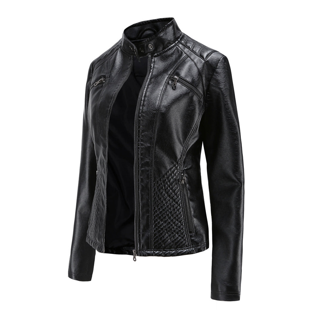 Damen Modische Jacke Gesteppte Schulterpartie