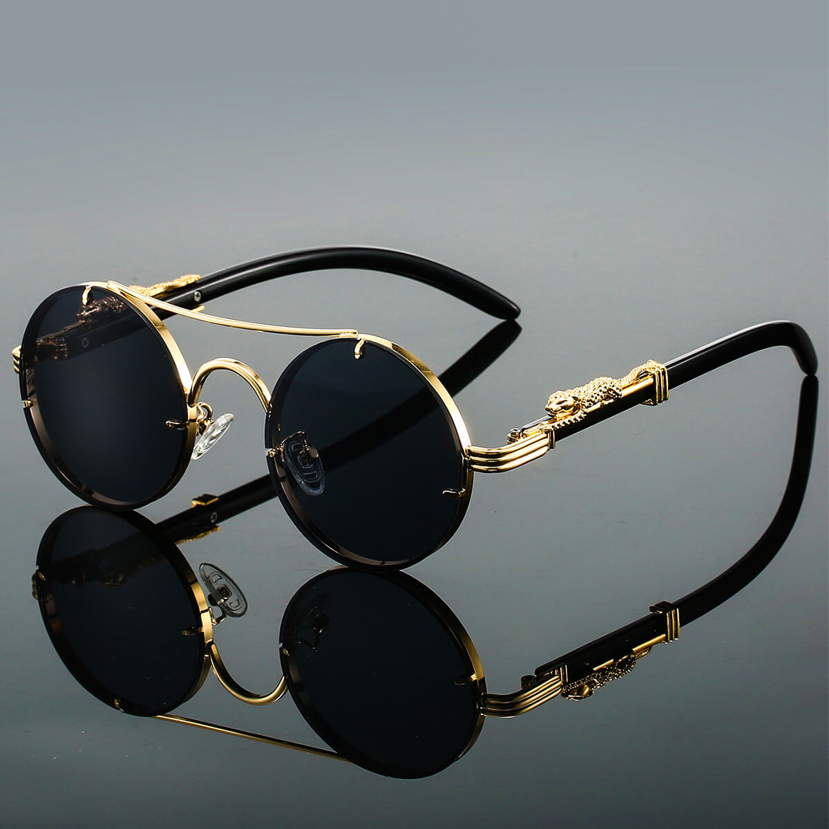 Herren Sonnenbrille Rund Retro Acetat
