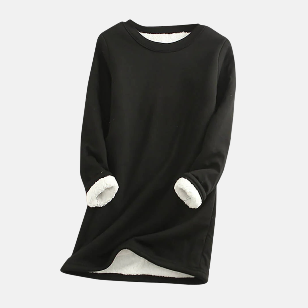 Damen Sweatshirt Strick Lockere Passform Rundhalsausschnitt