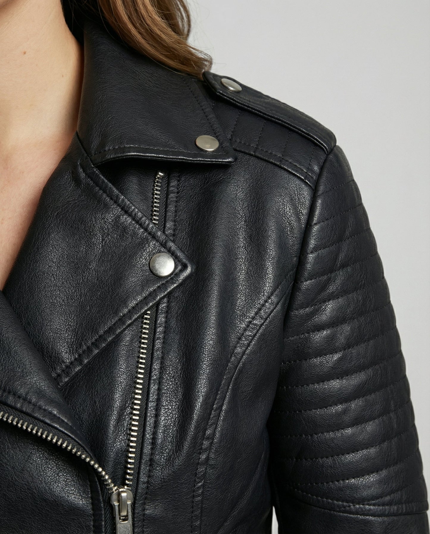 Damen Kunstlederjacke Elegantes Design