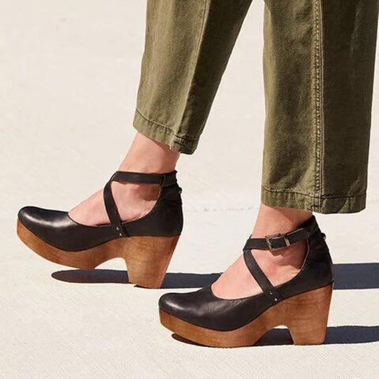 Damen Elegante High Heels Geschlossene Zehen Wedge Schuhe - Eveloria