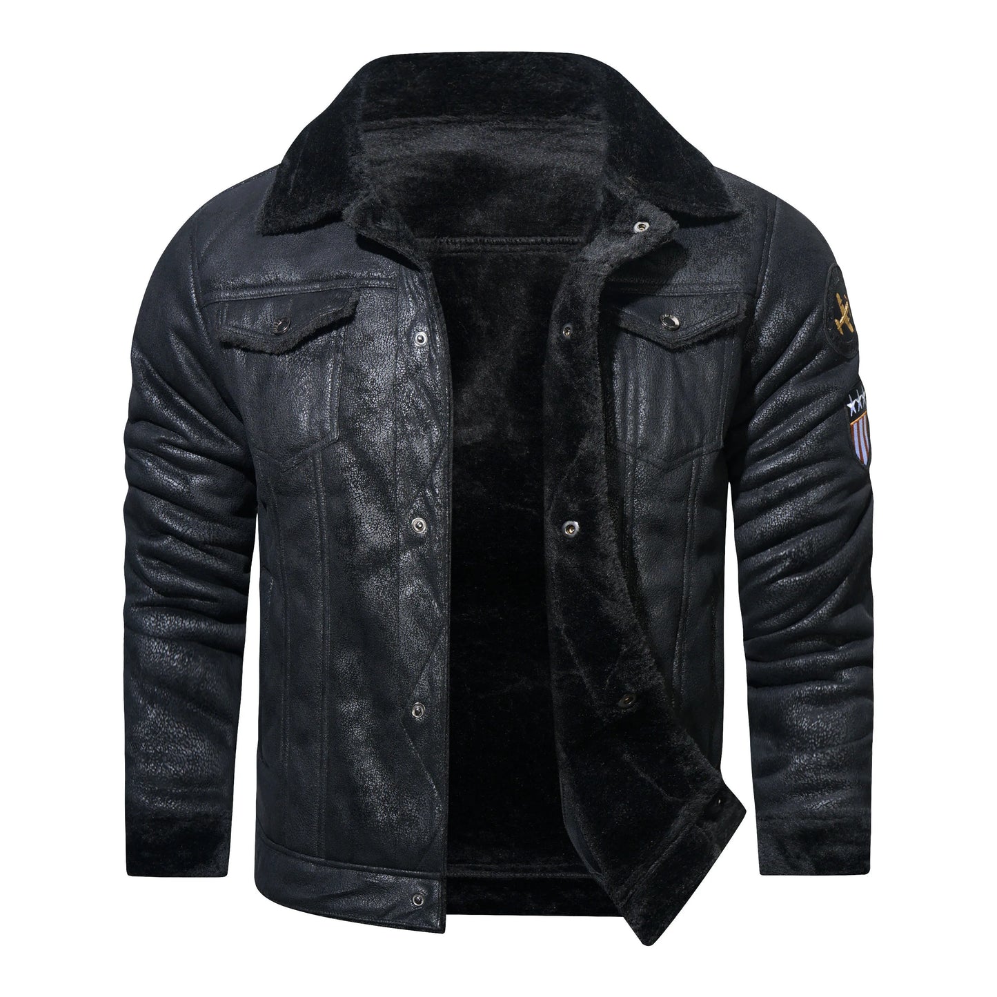 Eveloria Damen Pilotenjacke Weich Mit Fütterung Marineblau