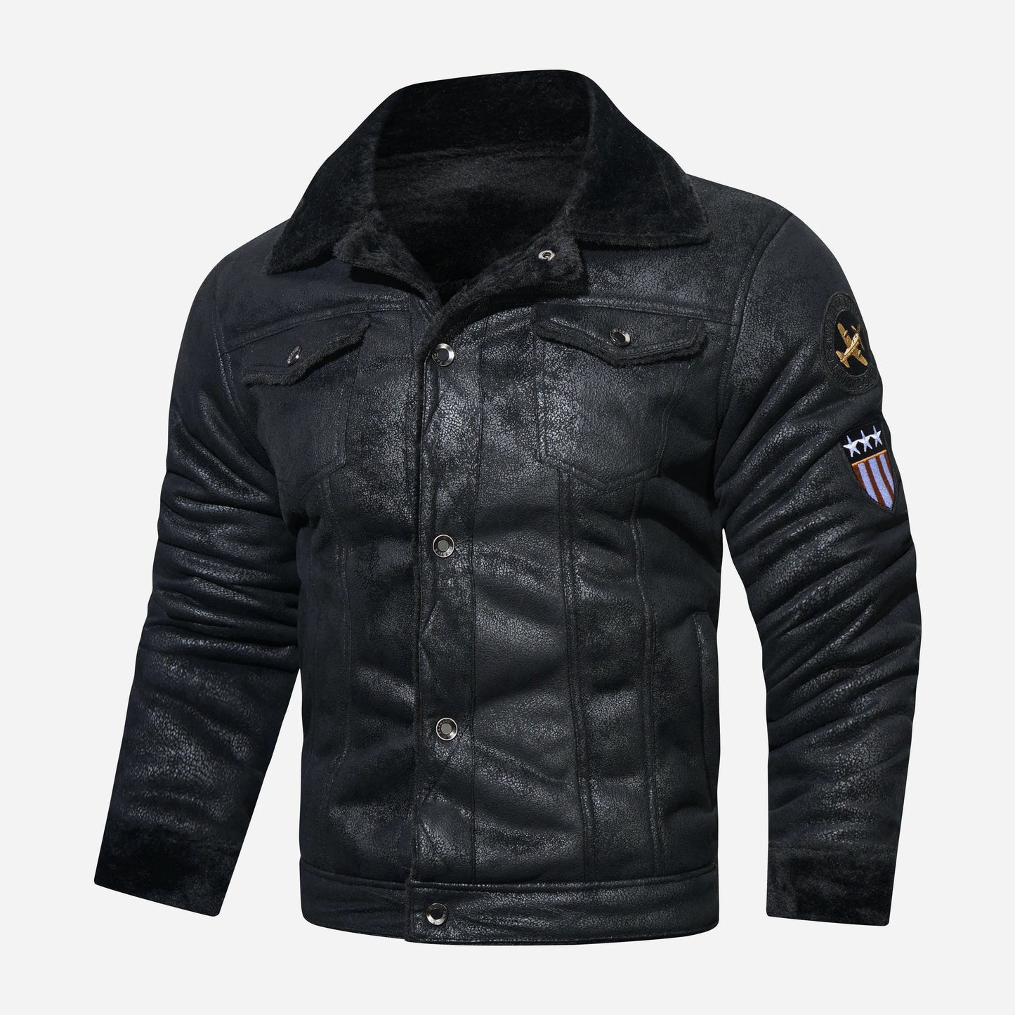 Eveloria Damen Pilotenjacke Weich Mit Fütterung Marineblau - Eveloria