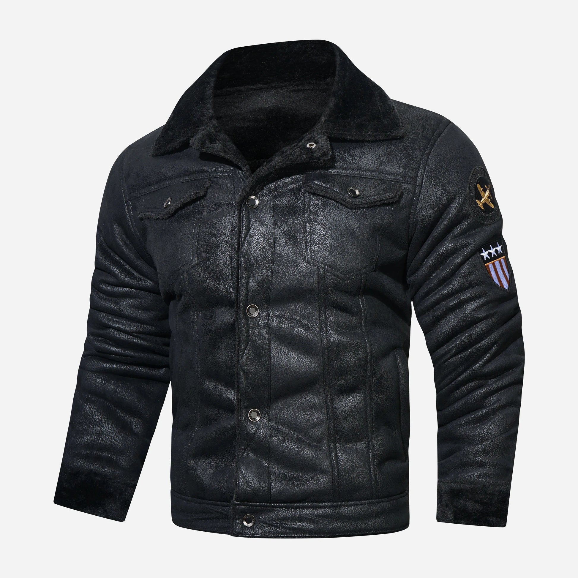 Eveloria Damen Pilotenjacke Weich Mit Fütterung Marineblau - Eveloria
