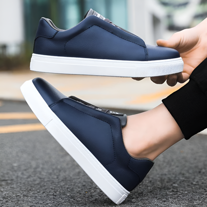 Hochwertiger Herrensneaker Leder Weiß