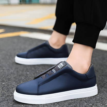 Hochwertiger Herrensneaker Leder Weiß