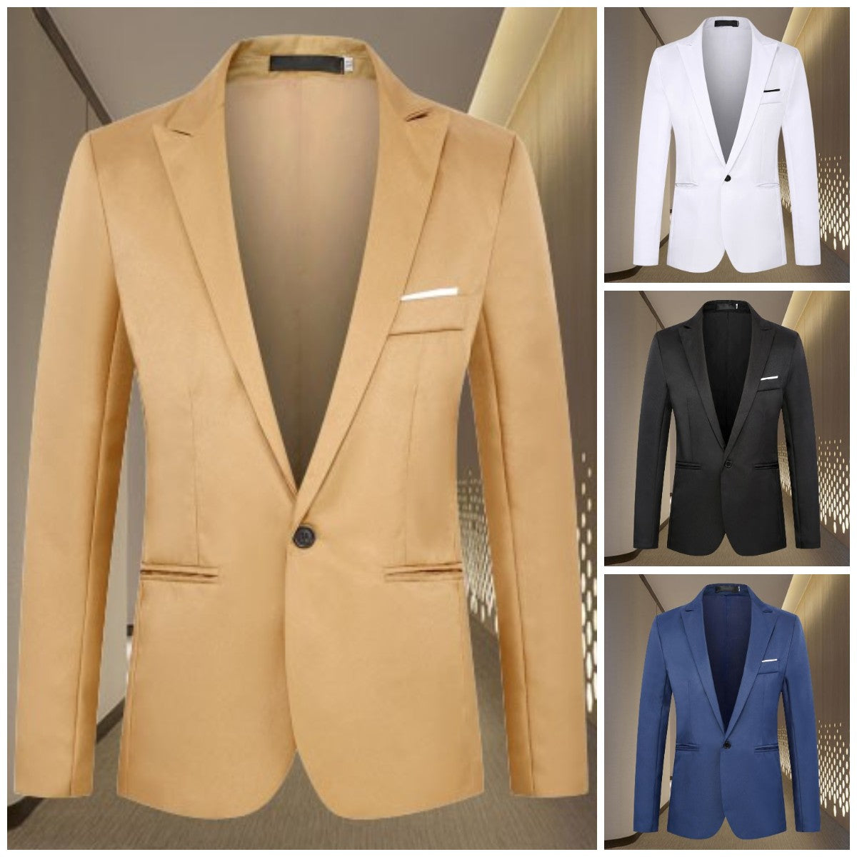 Herren Einreihiger Blazer Anzugjackett - Eveloria