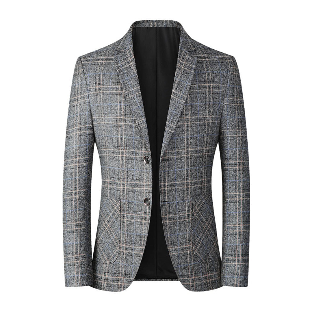 Herren Blazer Einreihig Karierter Anzugjacke - Eveloria