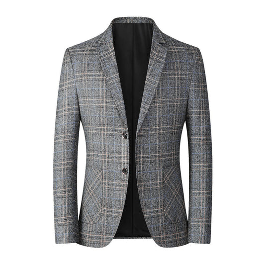 Herren Blazer Einreihig Karierter Anzugjacke - Eveloria