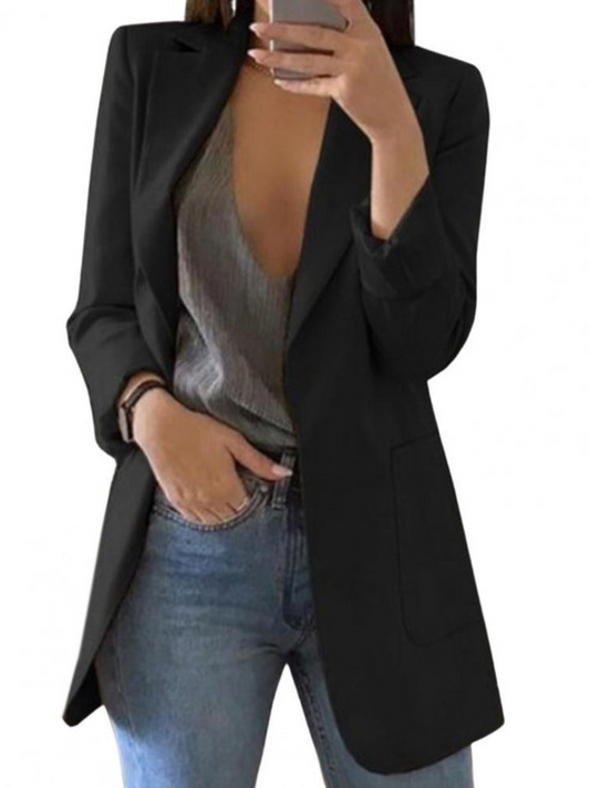 Damen Blazer Taillierte Passform Langarm - Eveloria