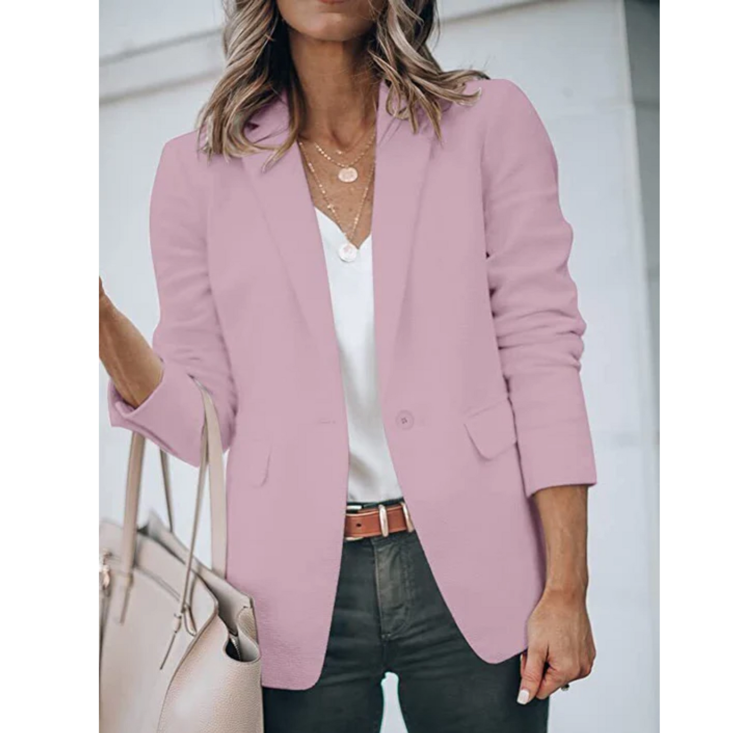 Damen Blazer Offener Schnitt Büro Freizeit