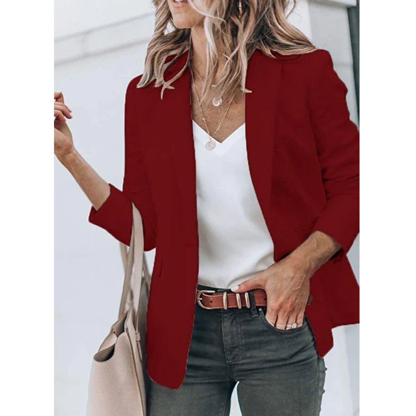 Damen Blazer Offener Schnitt Büro Freizeit