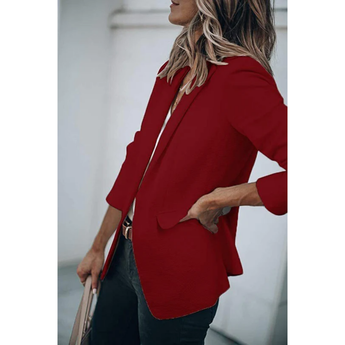Damen Blazer Offener Schnitt Büro Freizeit