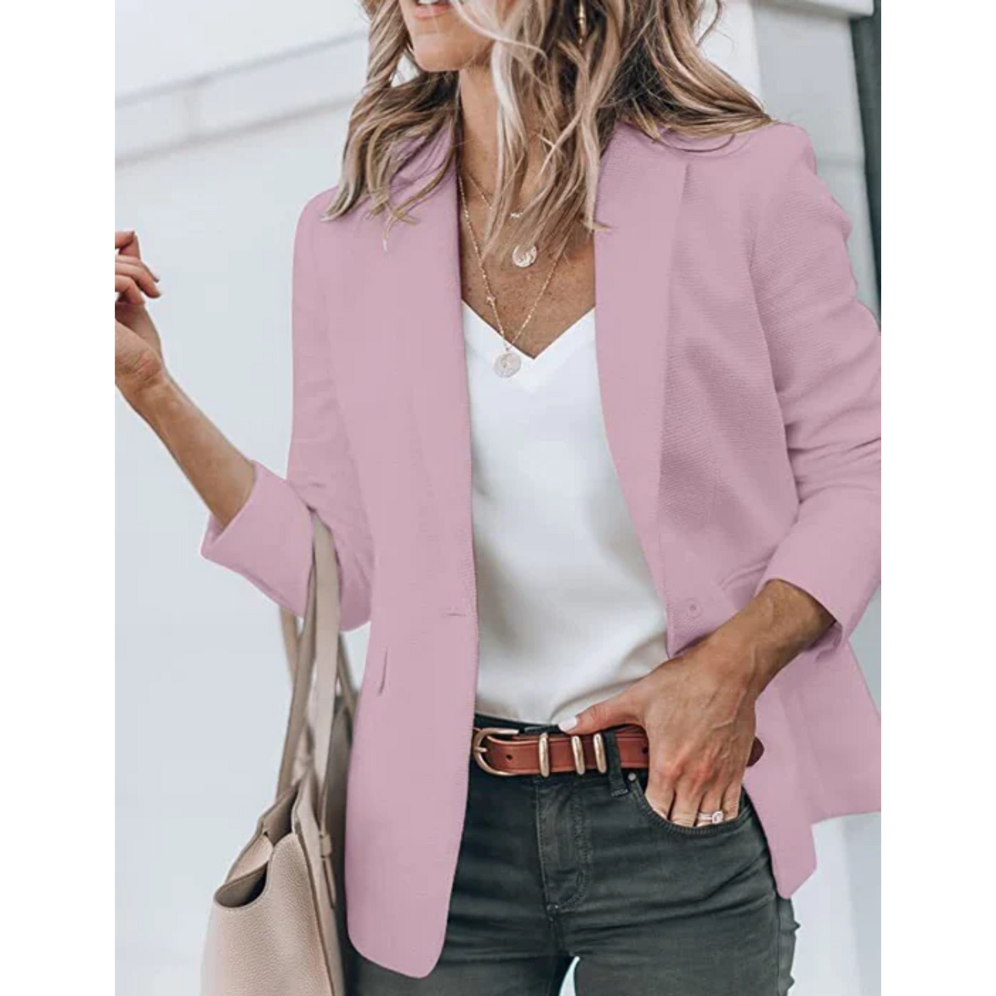 Damen Blazer Offener Schnitt Büro Freizeit