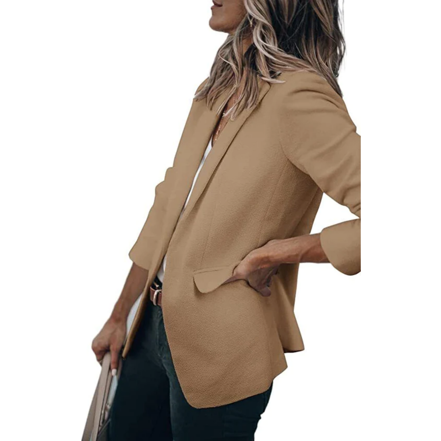 Damen Blazer Offener Schnitt Büro Freizeit