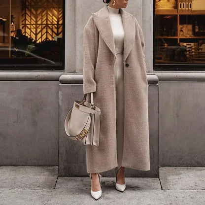 Damen Langmantel Klassisch Revers Zeitloses Design - Eveloria