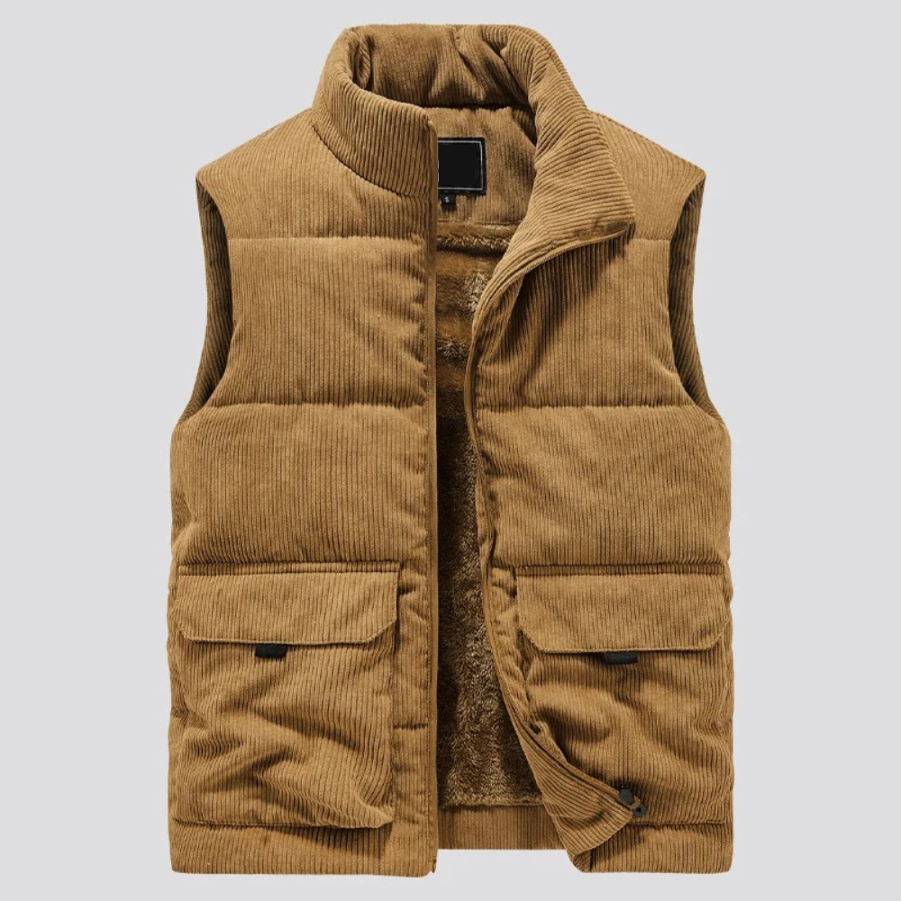 Herren Bodywarmer Gefüttert Cord Pufferweste - Eveloria