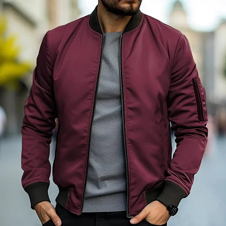 Bomberjacke – Lässige Zip-Jacke für Männer-Bordeaux-M-Chaps Herrenmode