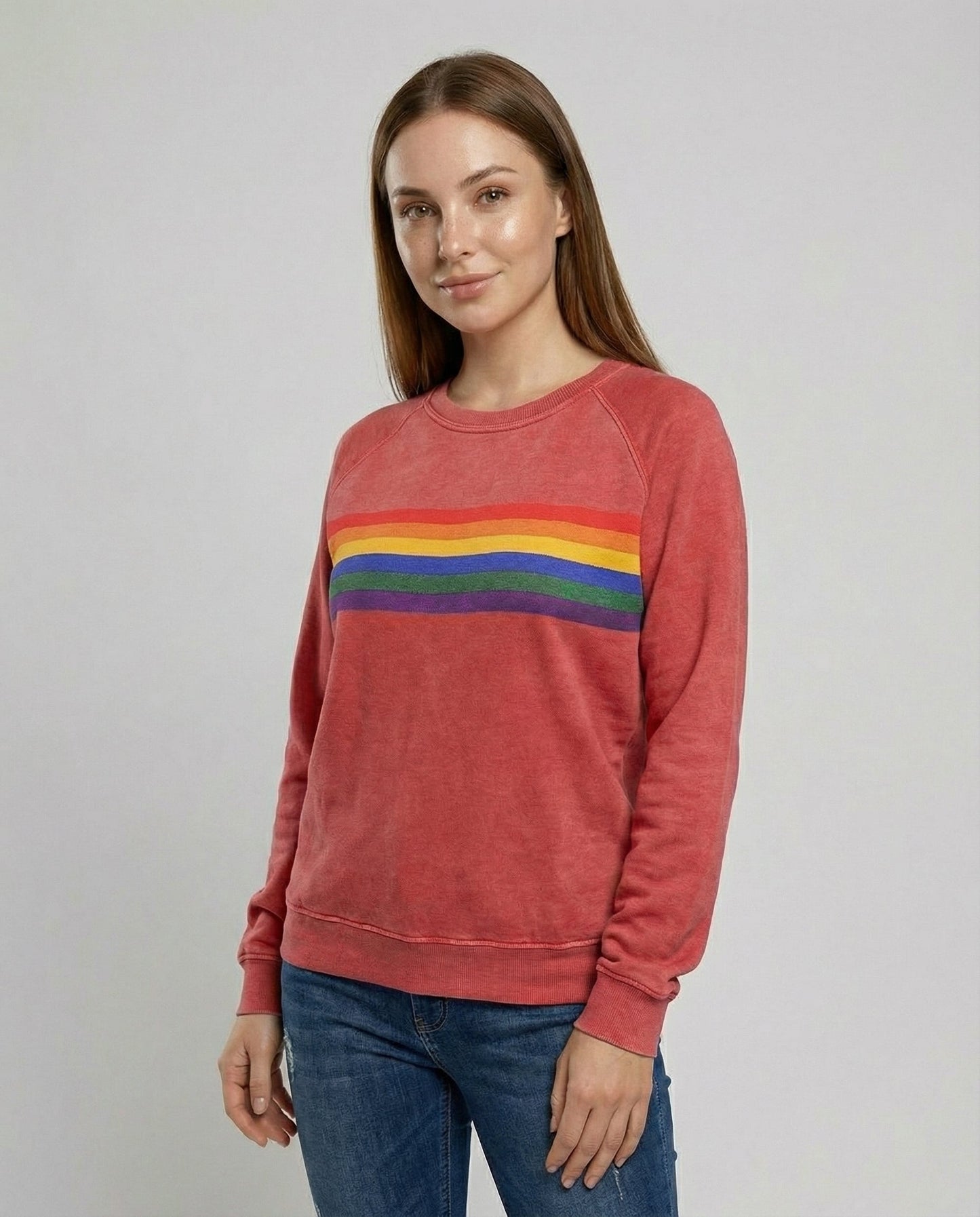 Damen Weicher Regenbogenpullover - Eveloria