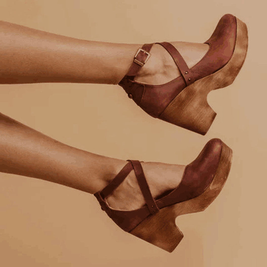Damen Elegante High Heels Geschlossene Zehen Wedge Schuhe