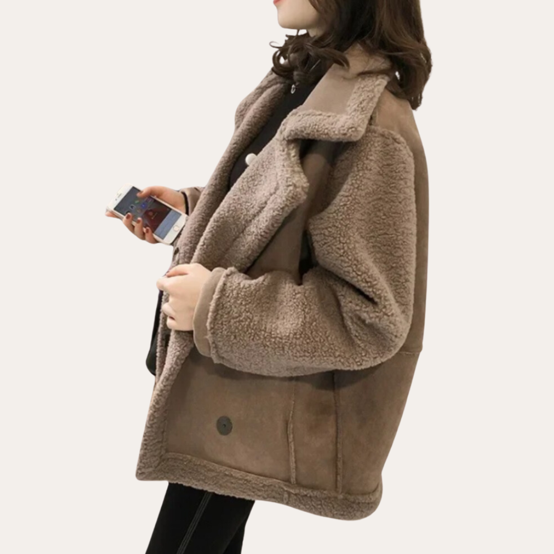 Eveloria Damen Wildlederjacke Trendig