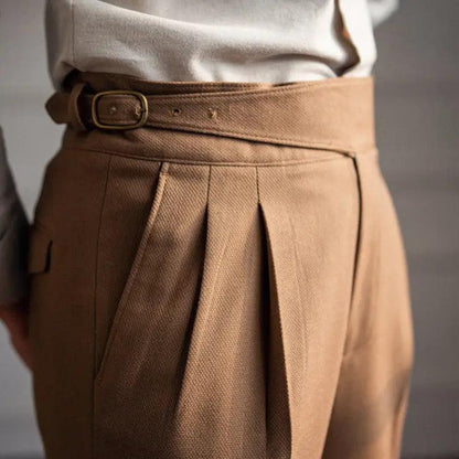 Bundfaltenhose | Verstellbare Taille | Modisch | Schlabberhose | Herrenhose-Chaps Herrenmode