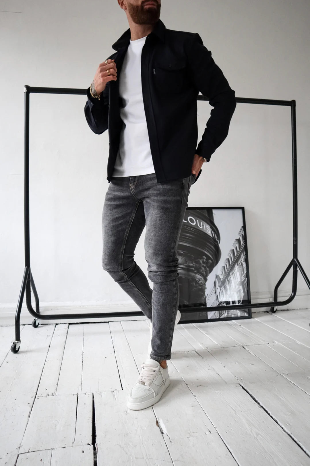 Button-Up Hemd - Brusttaschen - Langarm - Überhemd - Herrenhemd-Chaps Herrenmode