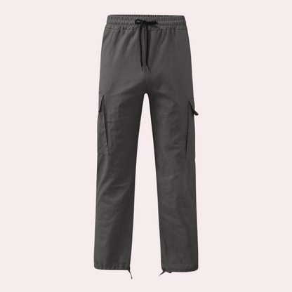 Herren Cargo Hose Weit Bein Kordelzug Mehrere Taschen