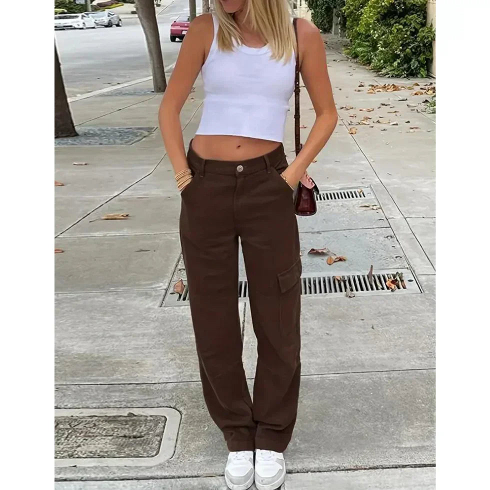 Damen Cargohose Trendig Lässig Bequem