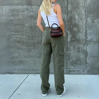 Damen Cargohose Trendig Lässig Bequem
