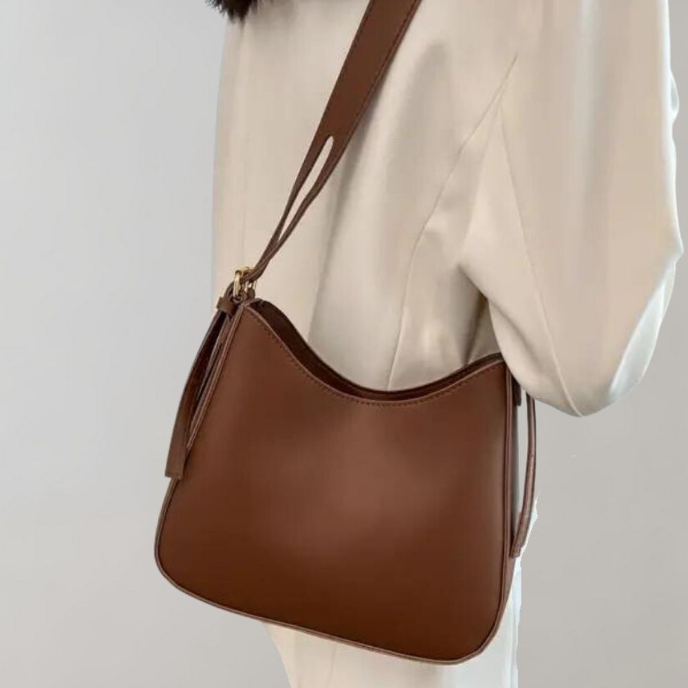 Eveloria Damen Crossbody-Tasche Vegan Ledersatz Schwarz Elegannt - Eveloria
