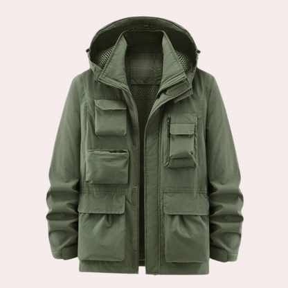Herren Outdoorjacke Utility-Stil Wasserdicht Funktionsjacke