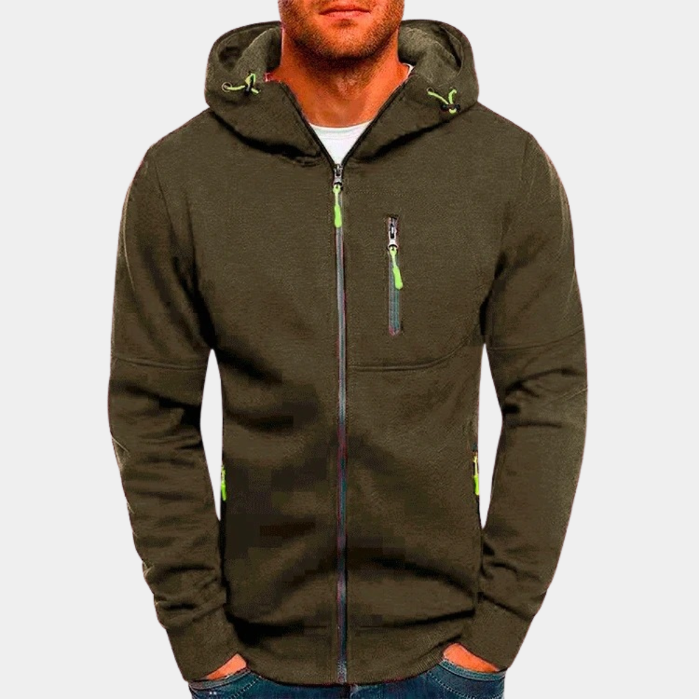 Herren Hoodie Reißverschluss Lässig