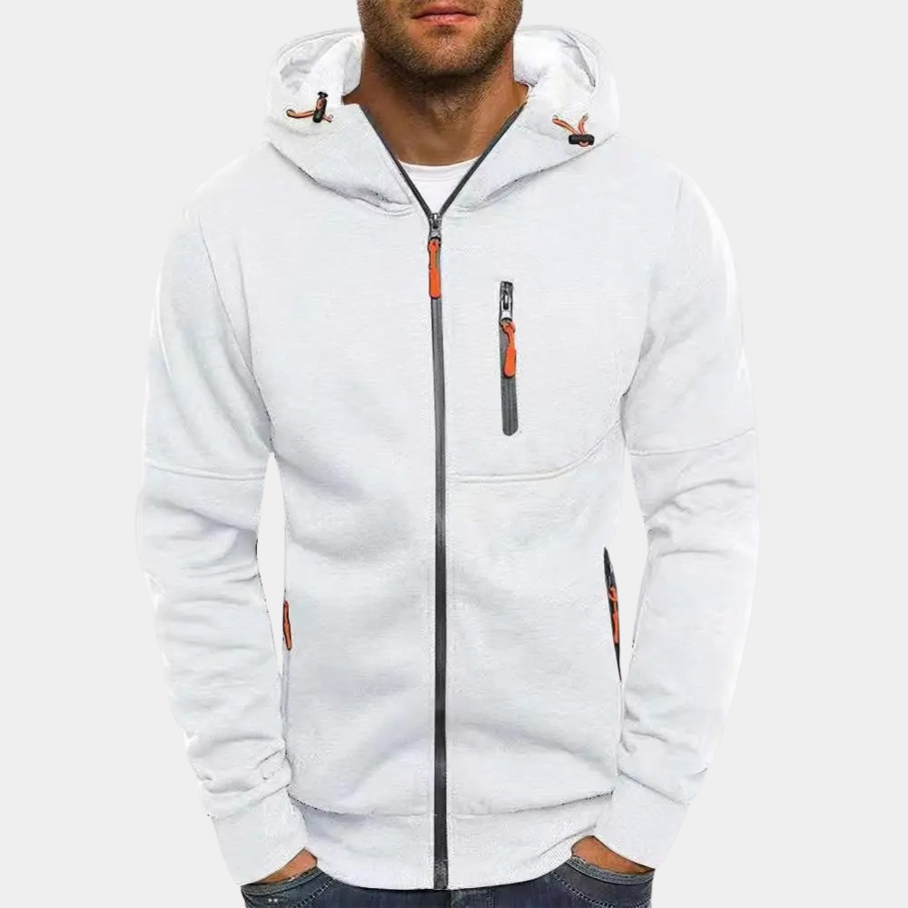Herren Hoodie Reißverschluss Lässig