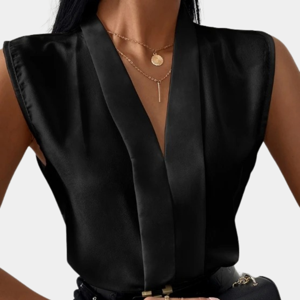 Damen Bluse V-Ausschnitt Bluse Baumwolle Elegant Weiße - Eveloria