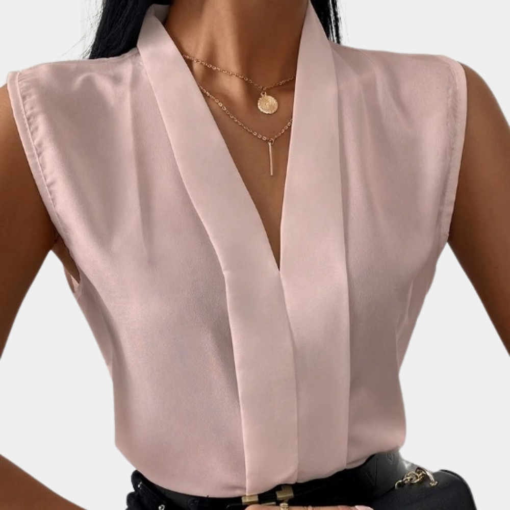 Damen Bluse V-Ausschnitt Bluse Baumwolle Elegant Weiße