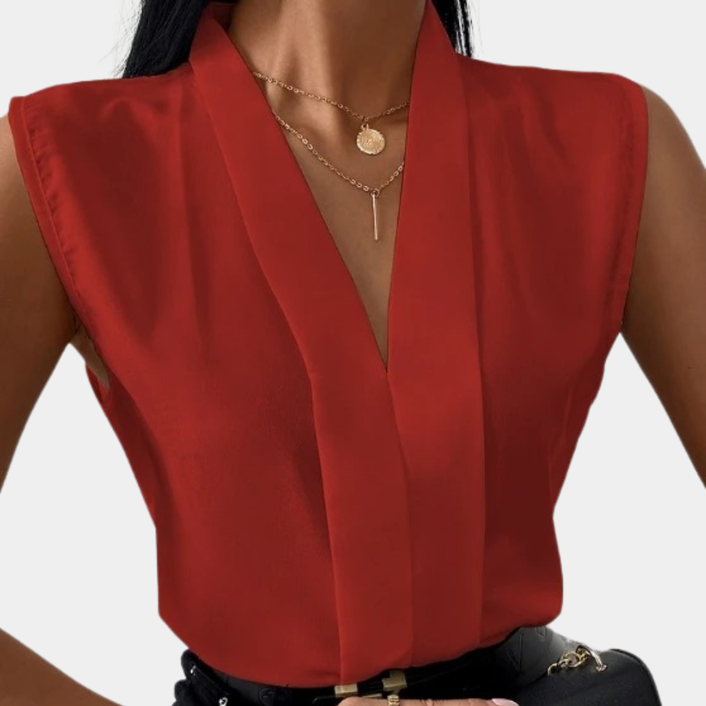 Damen Bluse V-Ausschnitt Bluse Baumwolle Elegant Weiße