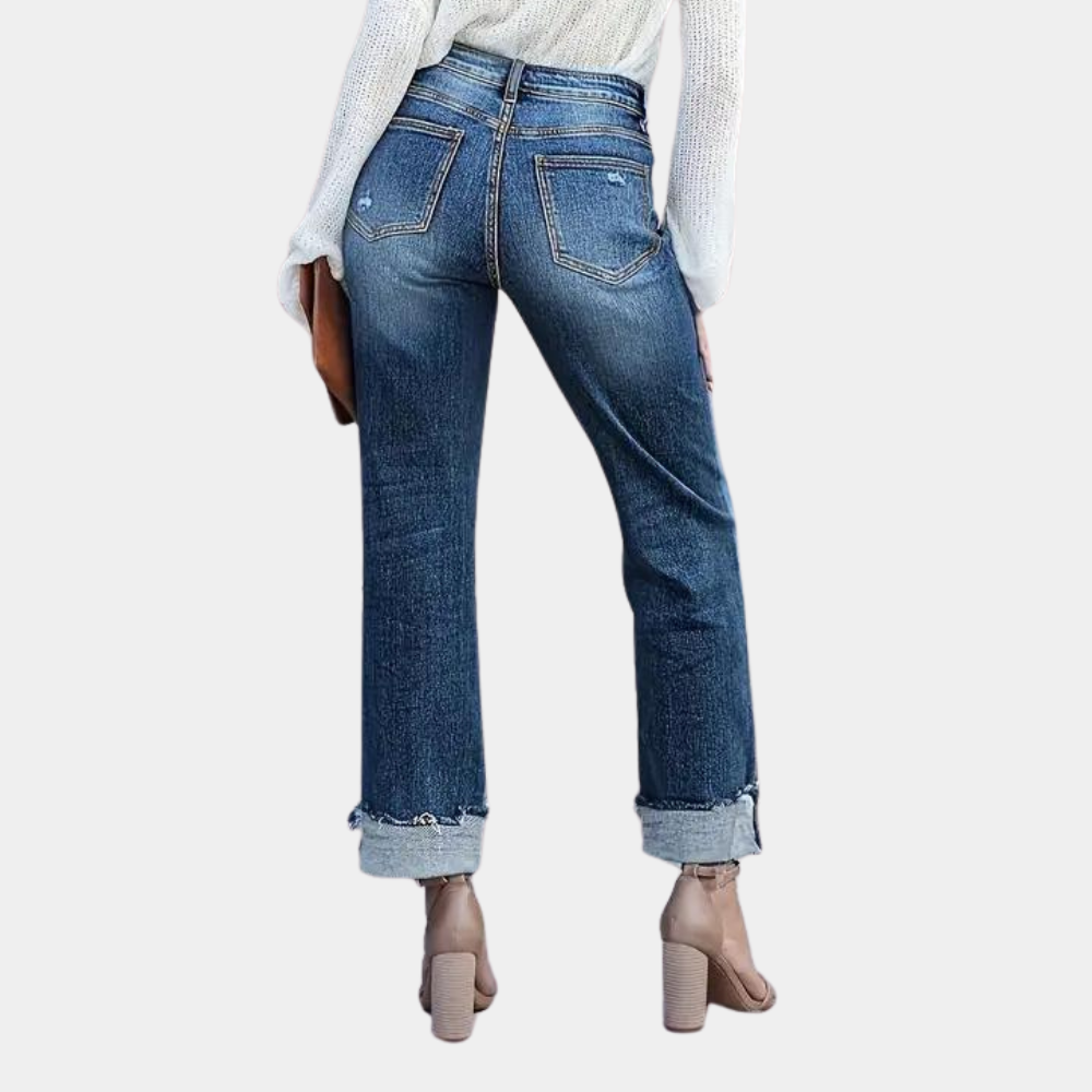 Damen Jeans Bequeme Passform Blau