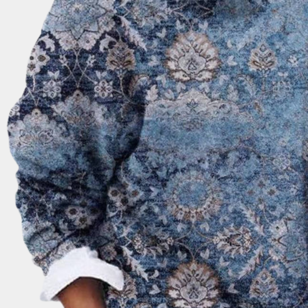 Eveloria Damen Sweatshirt Weiche Baumwolle Lockere Passform Gemustert - Eveloria