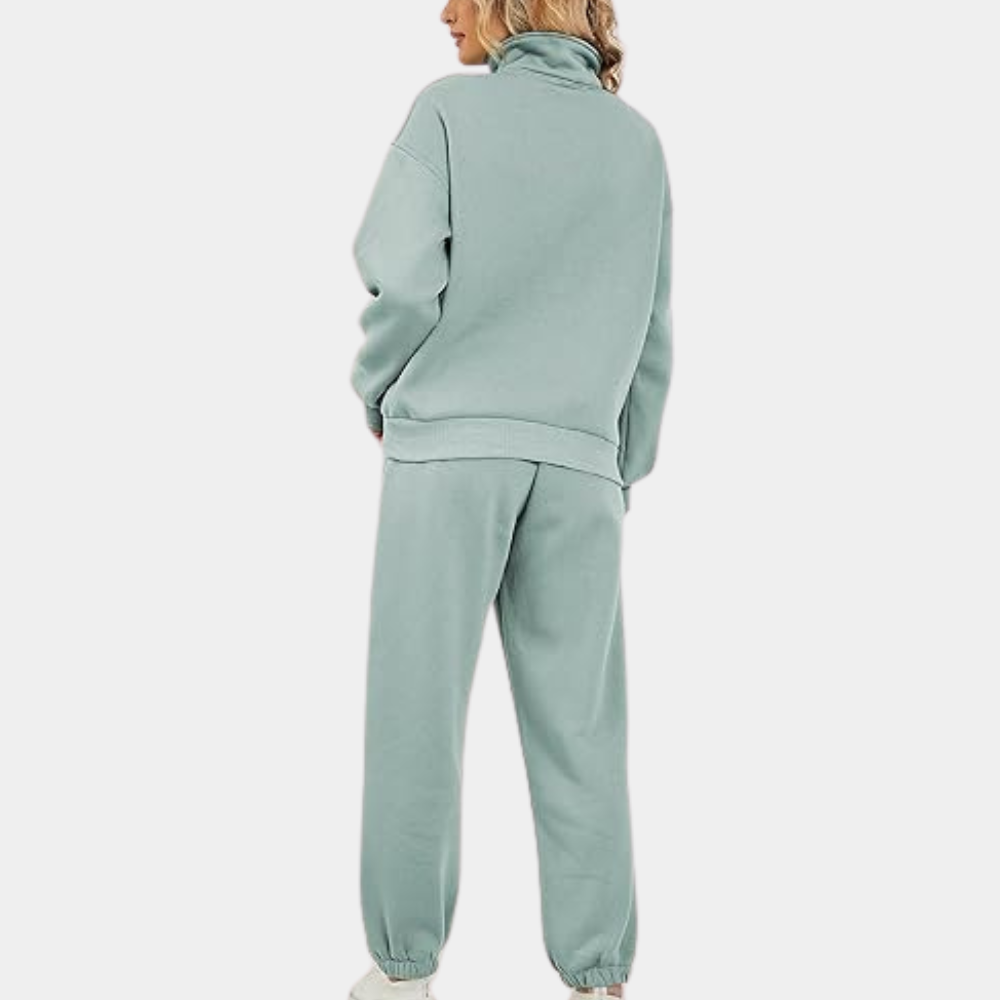 Eveloria Damen Sweatshirt Relaxed Fit Hoher Kragen Langärmlig