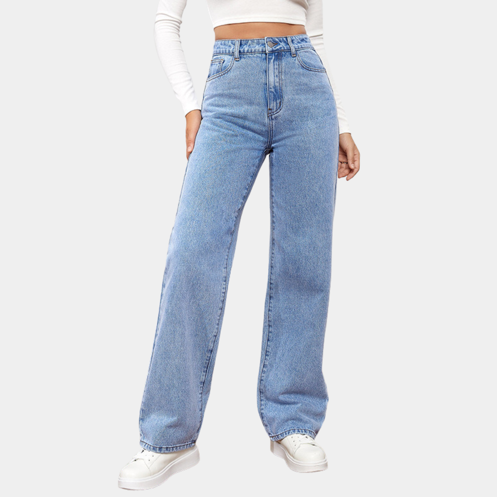 Eveloria Damen Baggy Jeans Blau