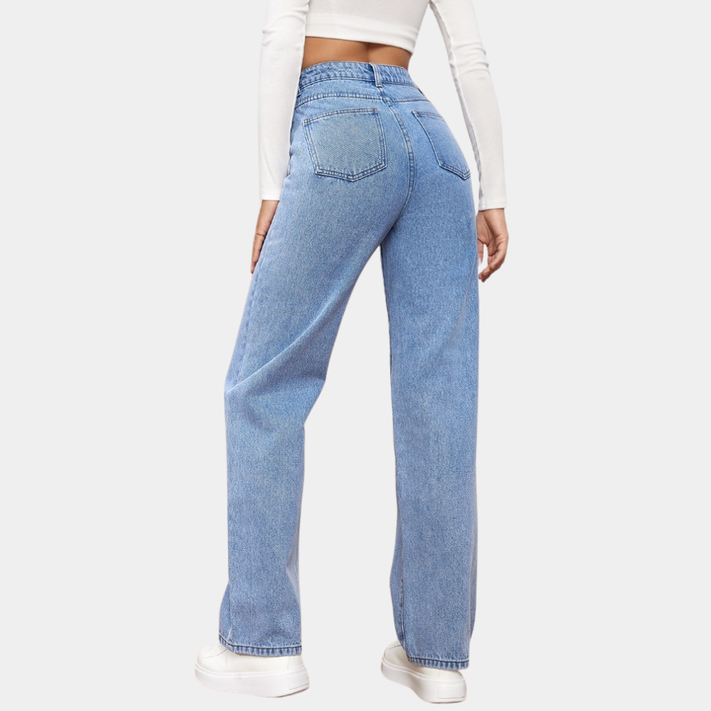 Damen High-Waist Gerade Jeans